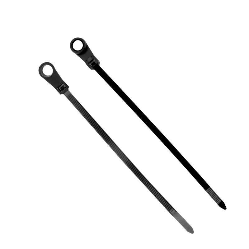Conext Link 100 Nylon Cable Wire Zip Ties Mounting Hole Nail Screw 40 LBS 6" Inch Black - Image 1